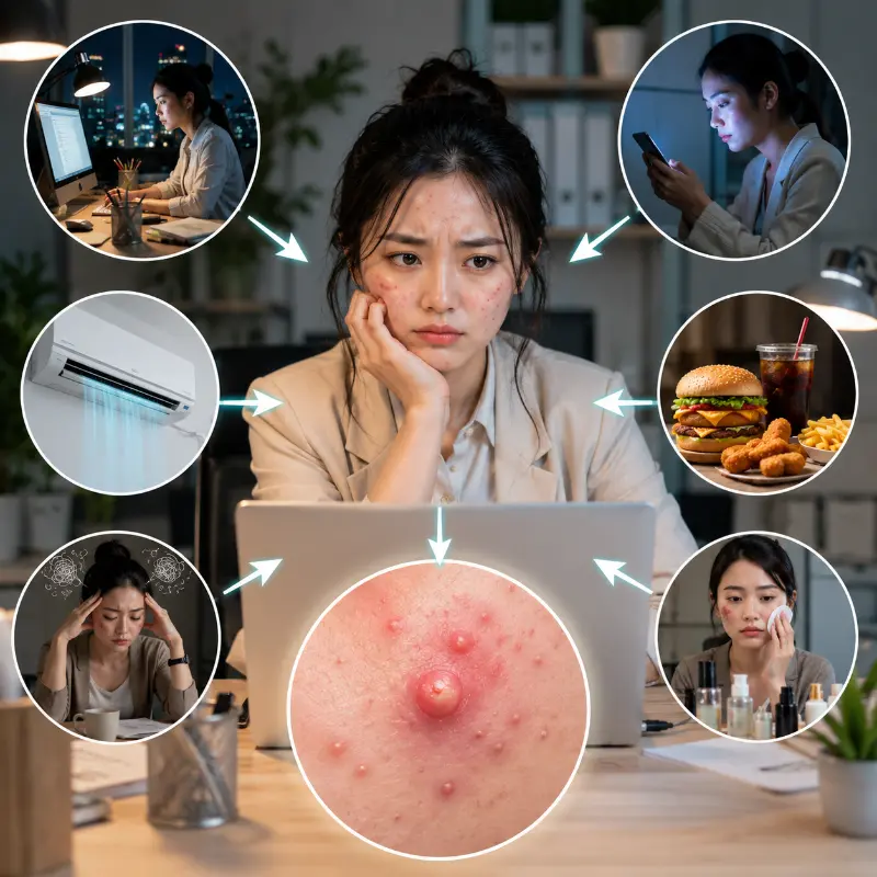 Vì Sao Dân Văn Phòng Dễ Bị Mụn Vì Sao Dân Văn Phòng Dễ Bị Mụn?